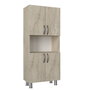 Hanah Home Mueble de Baño Travertino Melamina 59.5x140.3x29.5 cm Armario con Estantes Amplio Almacenamiento